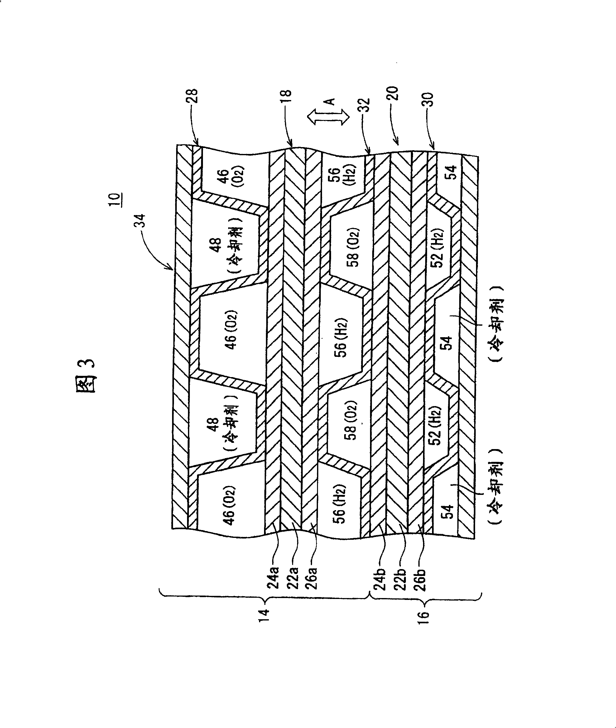 Solid polymer electrolyte fuel cell assembly, fuel cell stank, and method of supplying reaction gas ni fuel cell