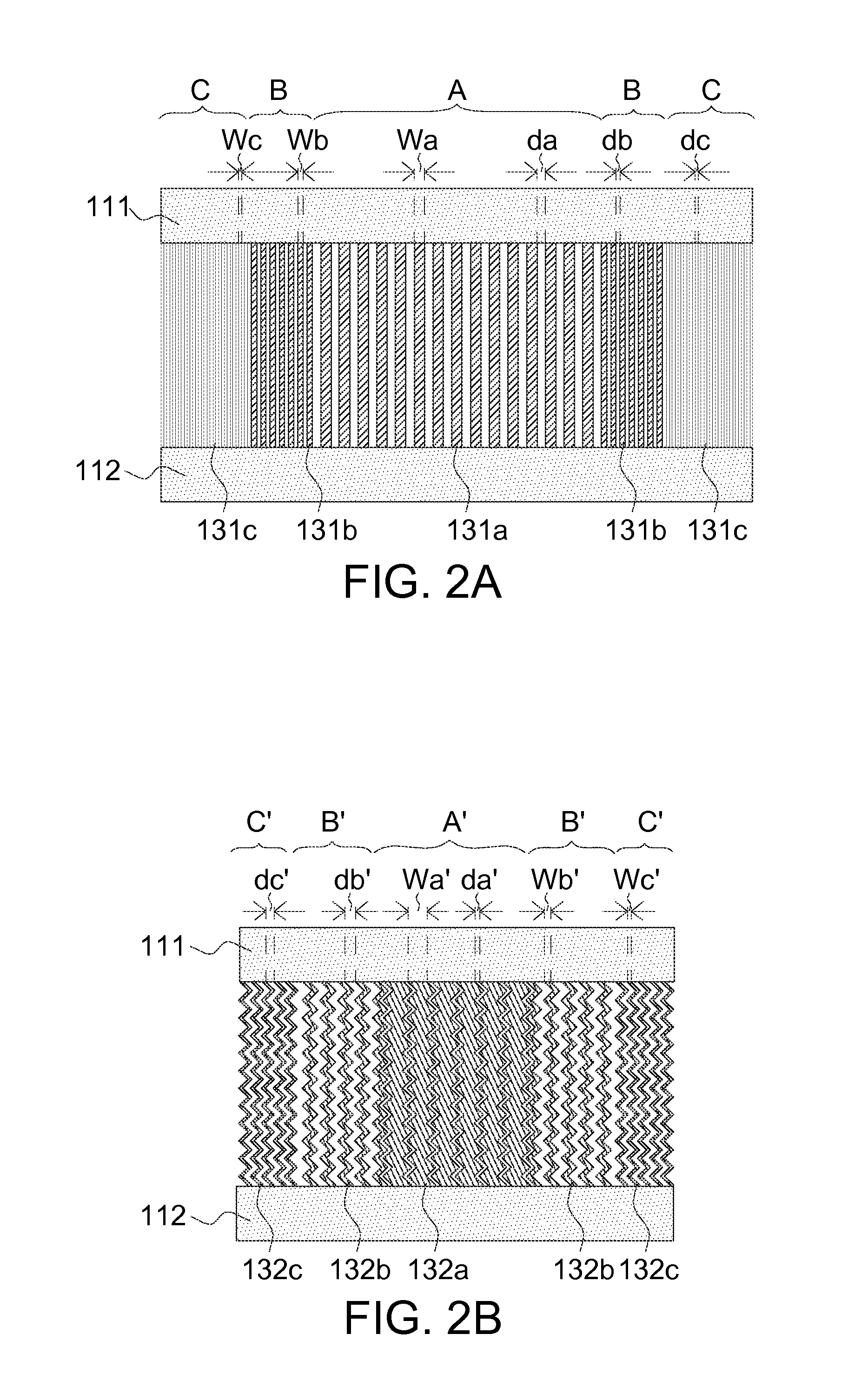 Display panel with varying conductive pattern zone