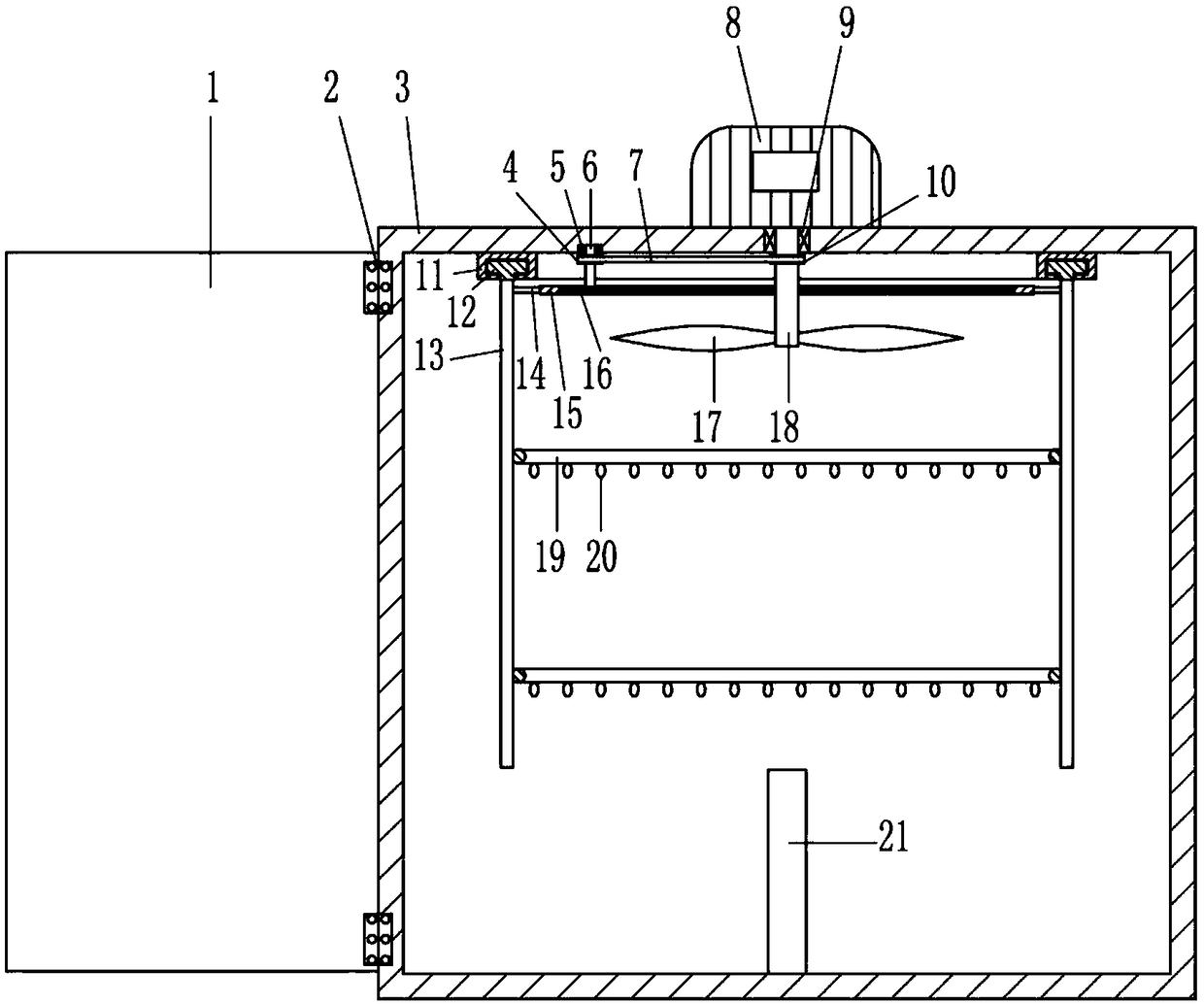 Preserved meat drying box for food processing