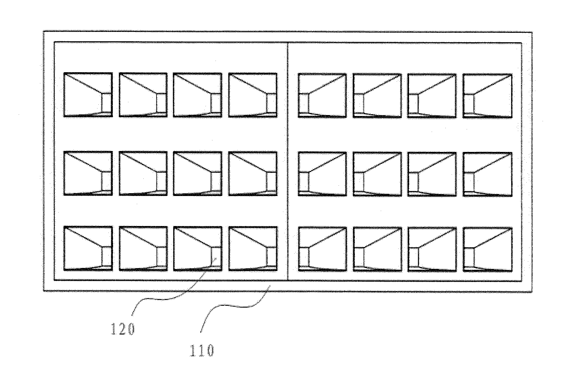 Reflector panel of a LED street lamp