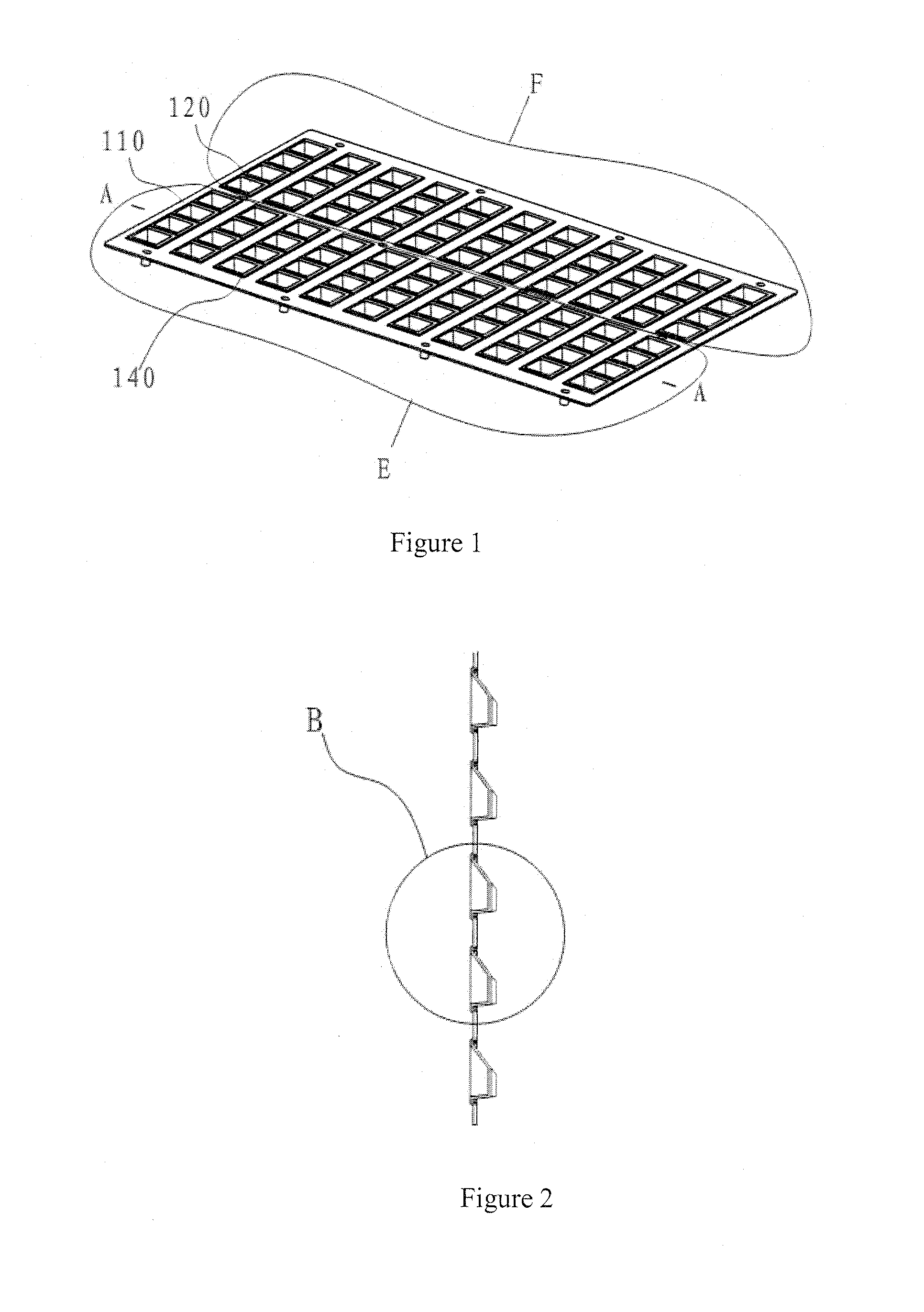 Reflector panel of a LED street lamp