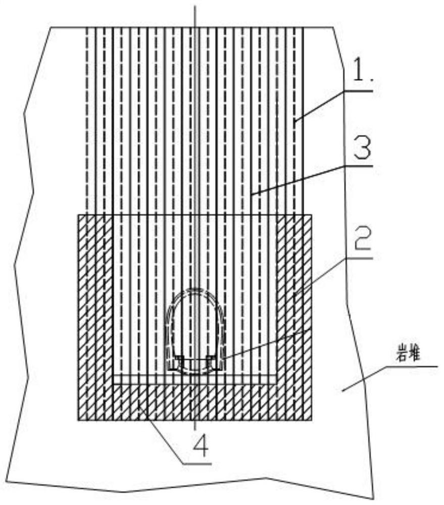 A construction method for medium-controlled grouting reinforcement range of large-porosity giant rock heap loose body