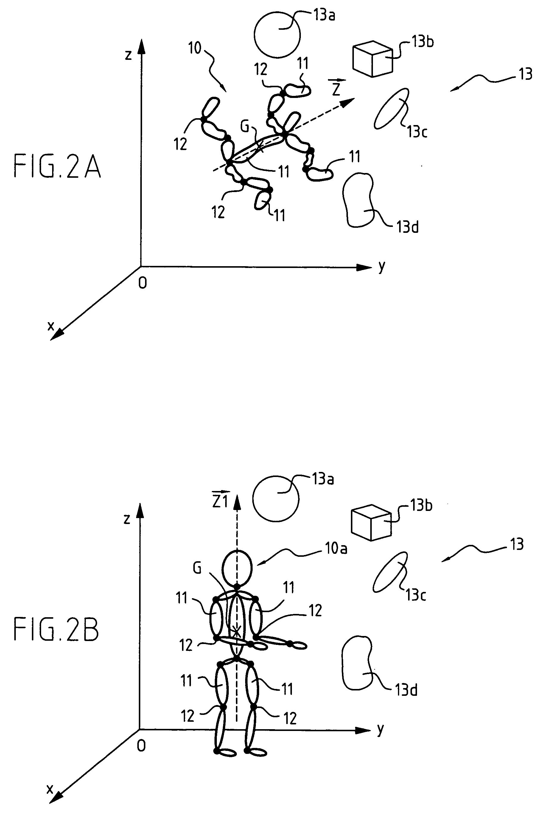 Moving a virtual articulated object in a virtual environment while avoiding collisions between the articulated object and the environment