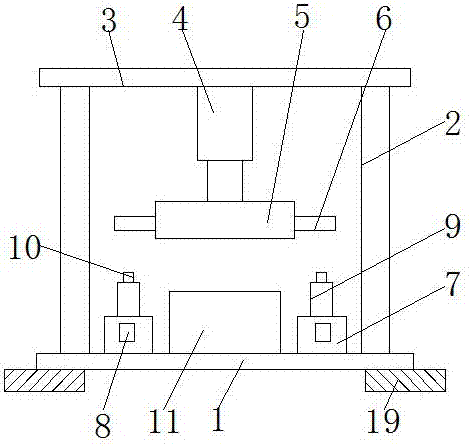 Stamping device with protection function for whole automobile manufacturing