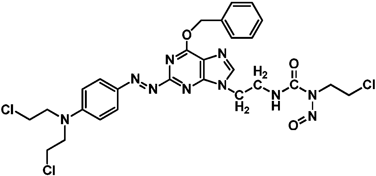 Azo aryl nitrogen mustard-chloroethylnitrosourea coupled compound, and preparation method and application thereof