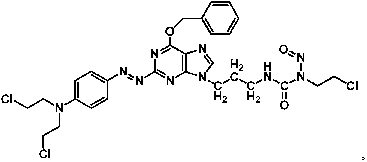 Azo aryl nitrogen mustard-chloroethylnitrosourea coupled compound, and preparation method and application thereof