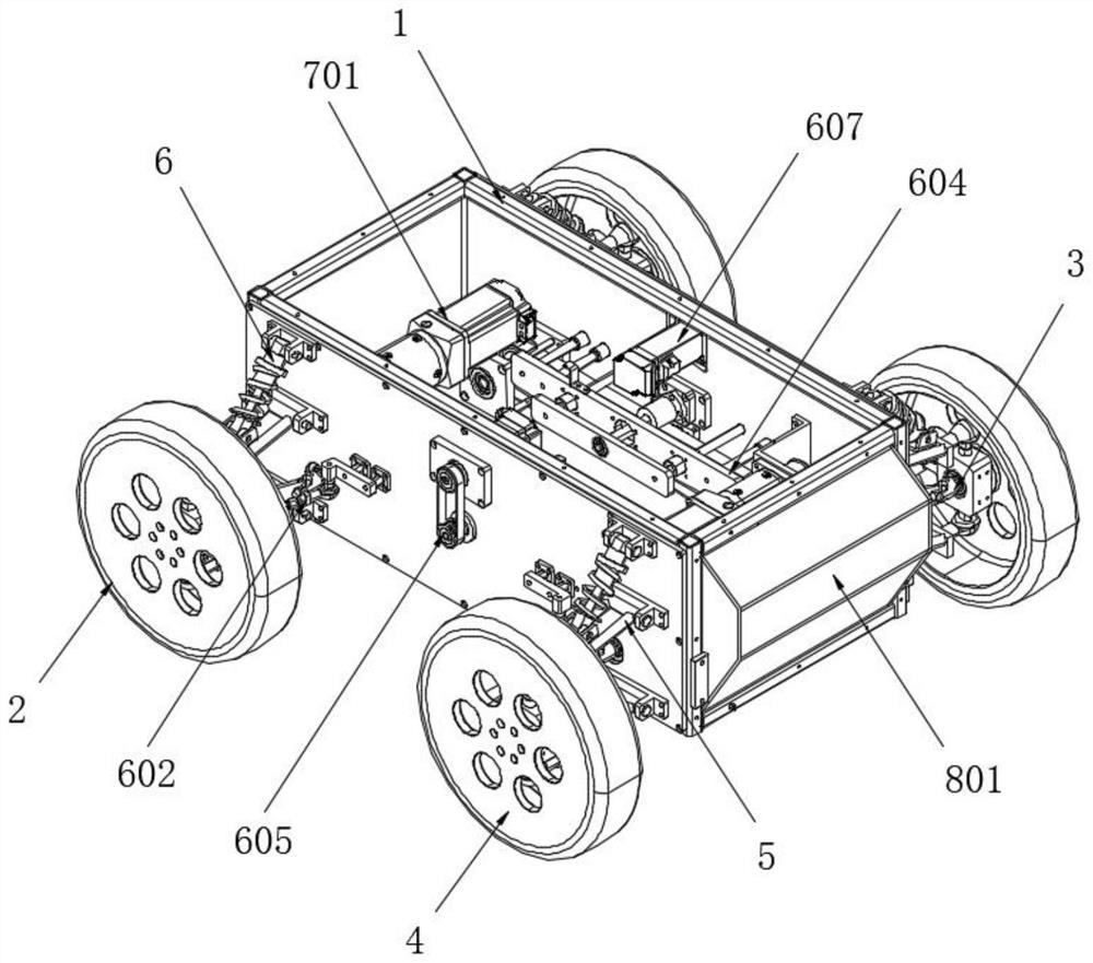 Multifunctional four-wheel independent robot chassis and using method thereof