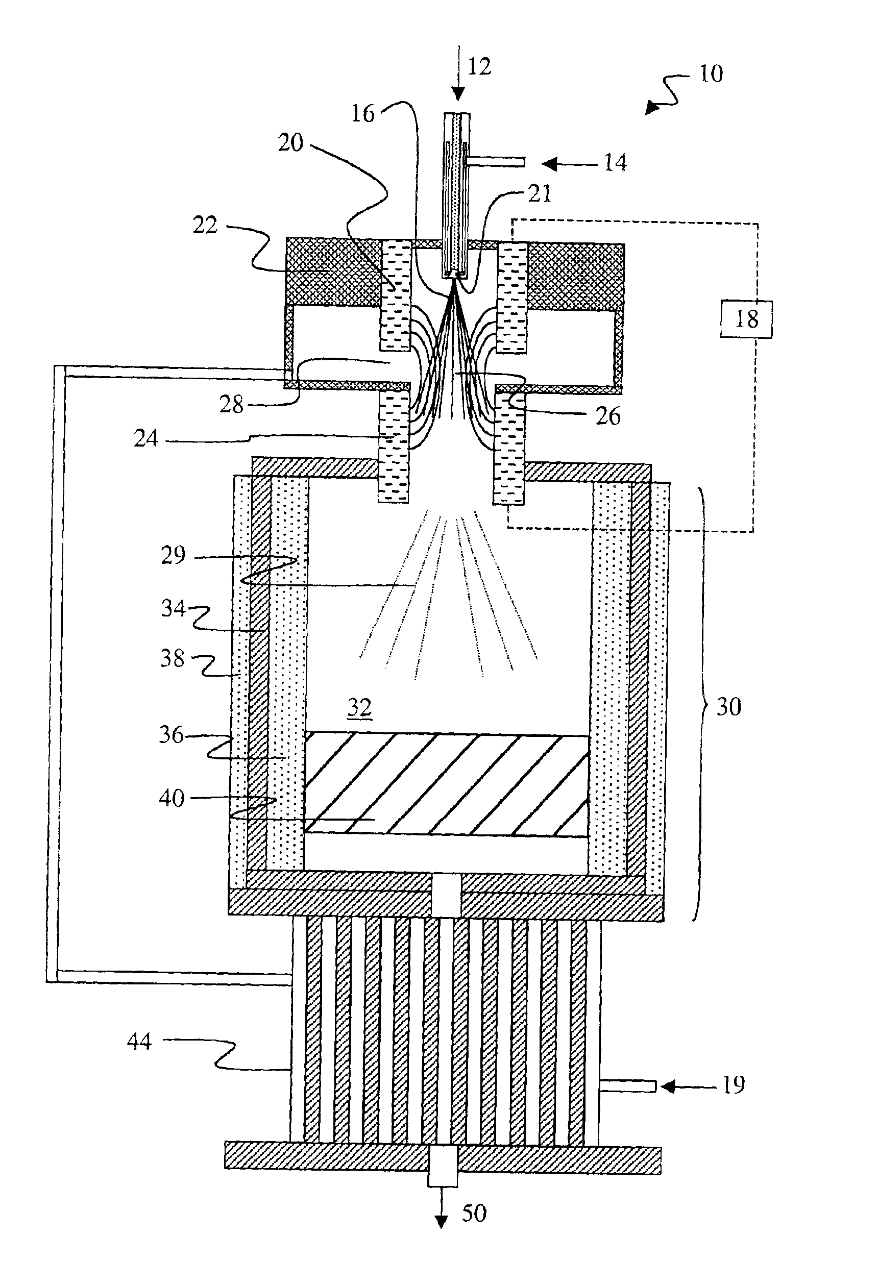 Low current plasmatron fuel converter having enlarged volume discharges