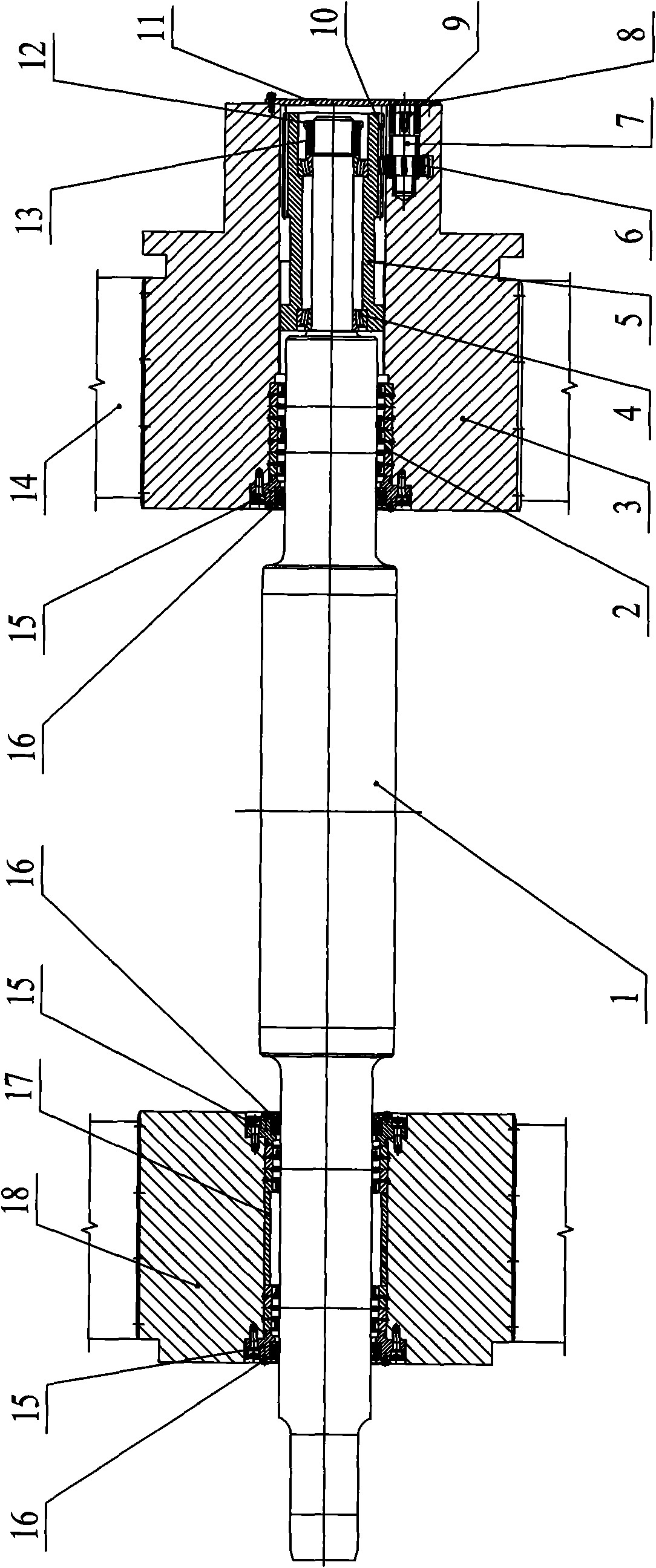 Device for drawing intermediate roll of eighteen-roll cold-rolling mill