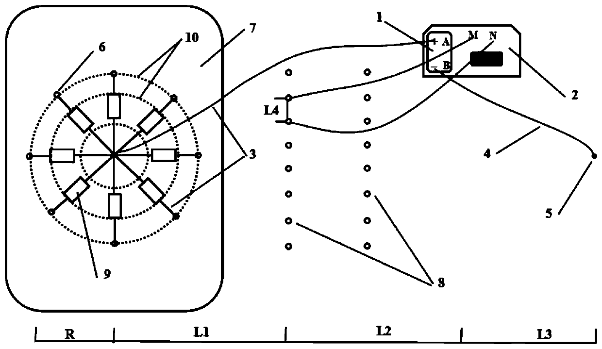 Induced polarization method for heavy metal sewage detection