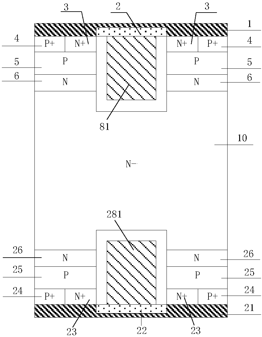 Bidirectional IGBT and manufacturing method therefor