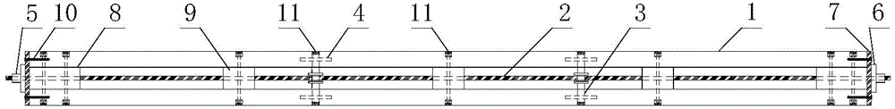 Concealed prestressed wood beam