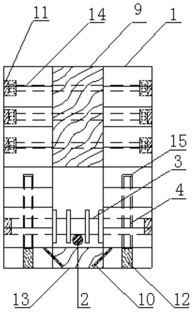 Concealed prestressed wood beam