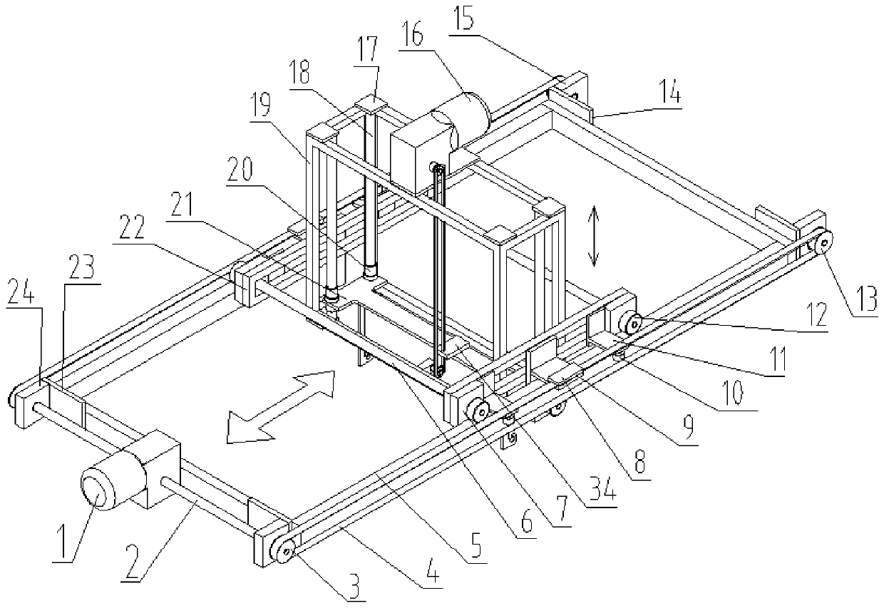 Basket conveying device of a glass washer