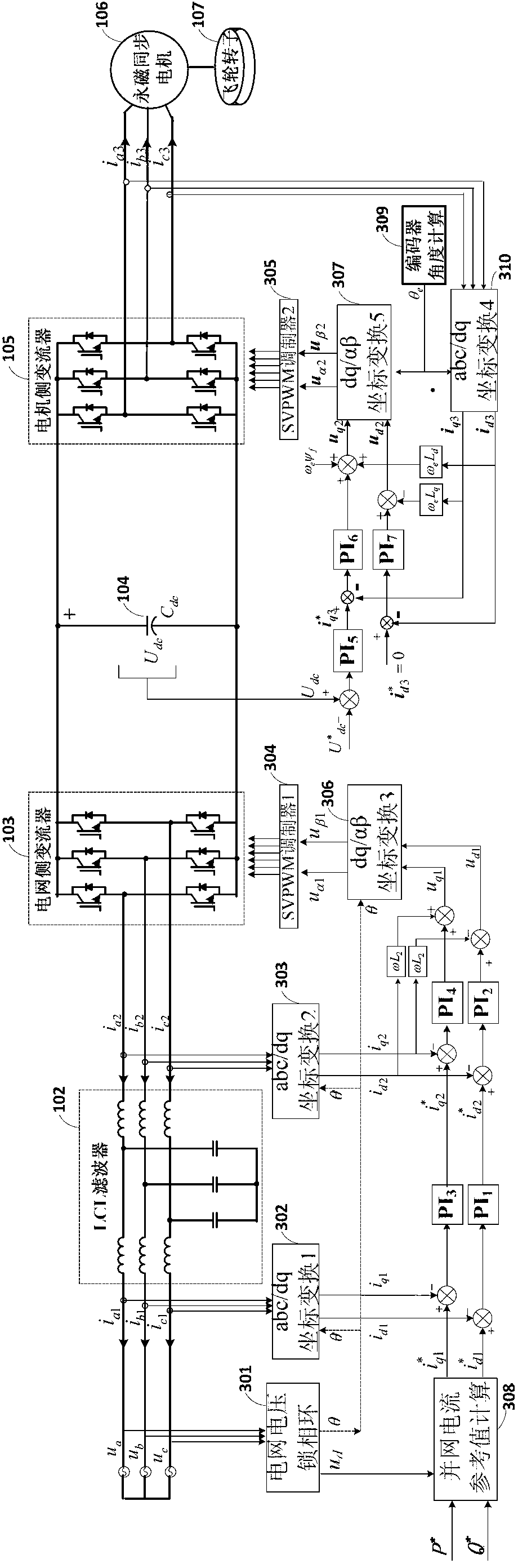 Flywheel energy storage system grid-connected control method and energy storage system thereof