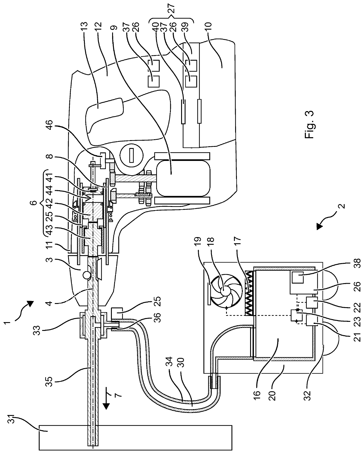 Control method and dust extraction module