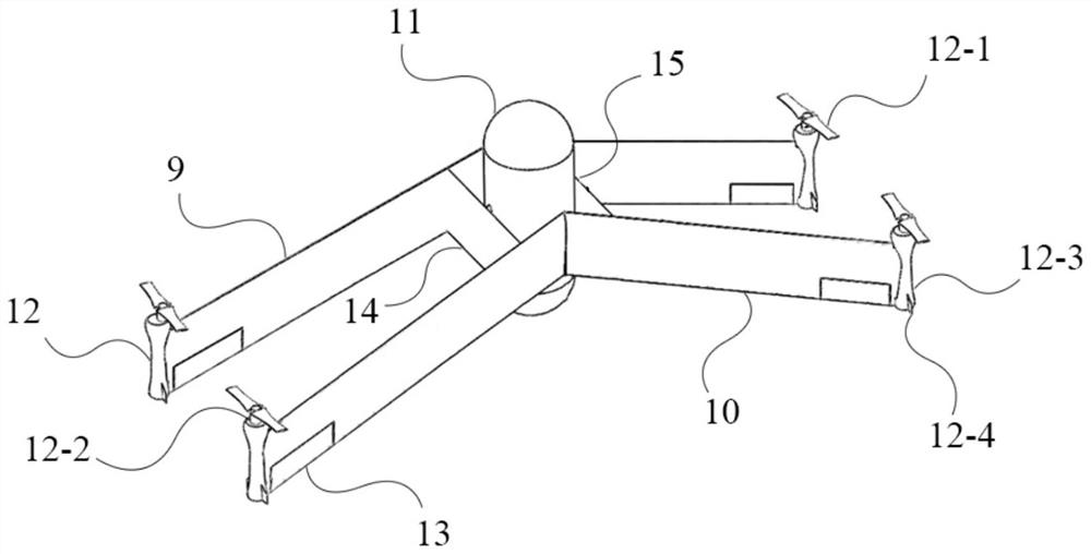 Wing spacing adjusting module, aircraft comprising wing spacing adjusting module and aircraft control method