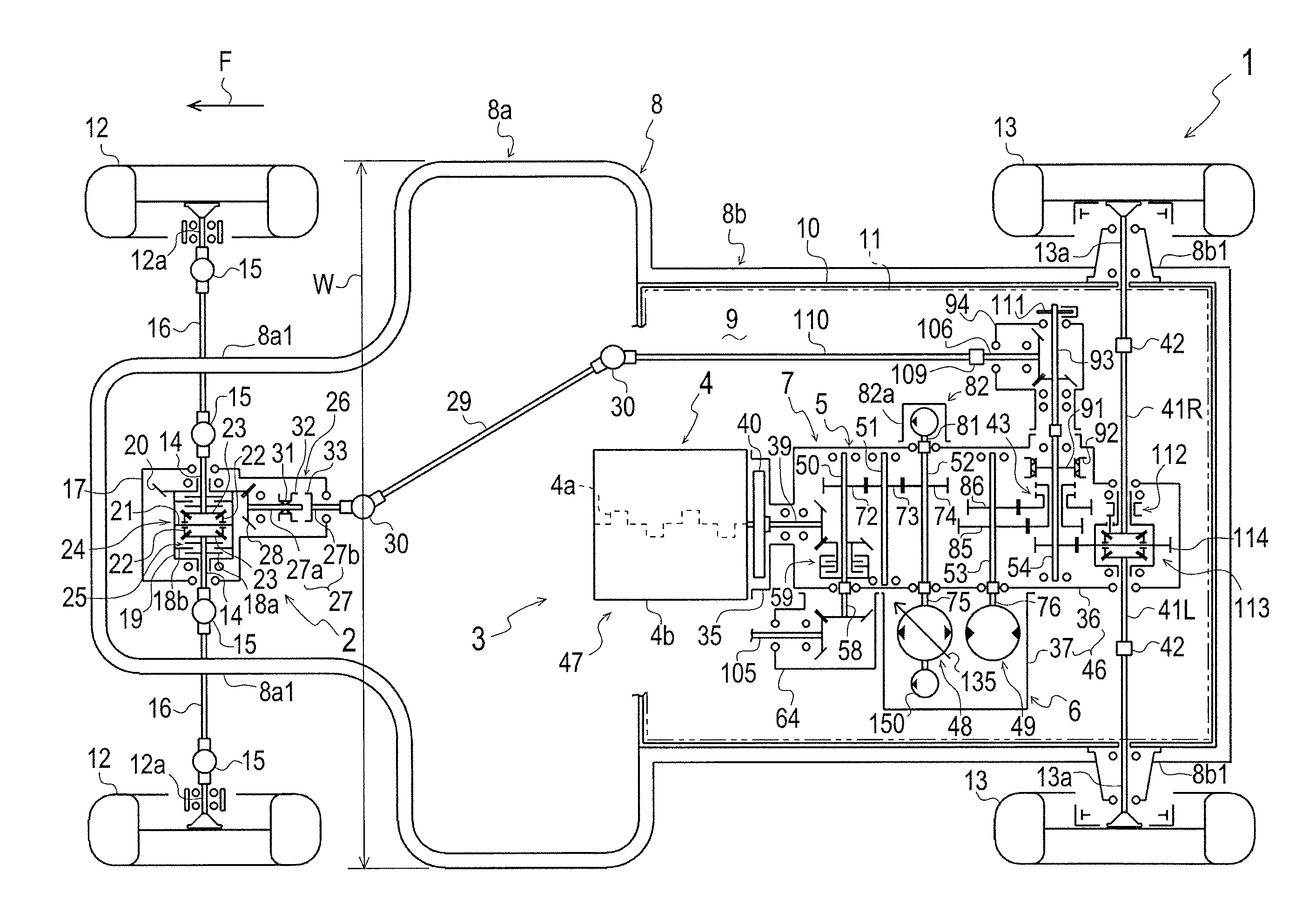 Transaxle and working vehicle equipped with the transaxle