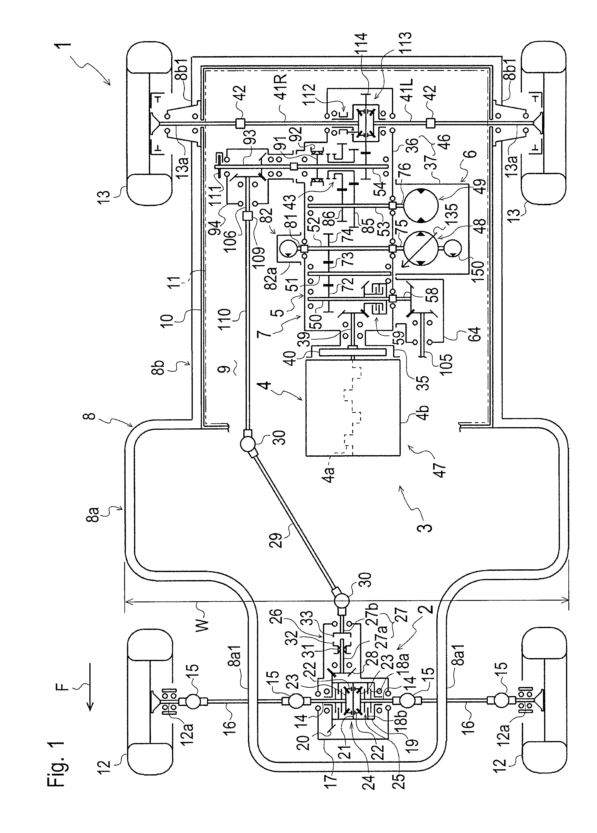 Transaxle and working vehicle equipped with the transaxle