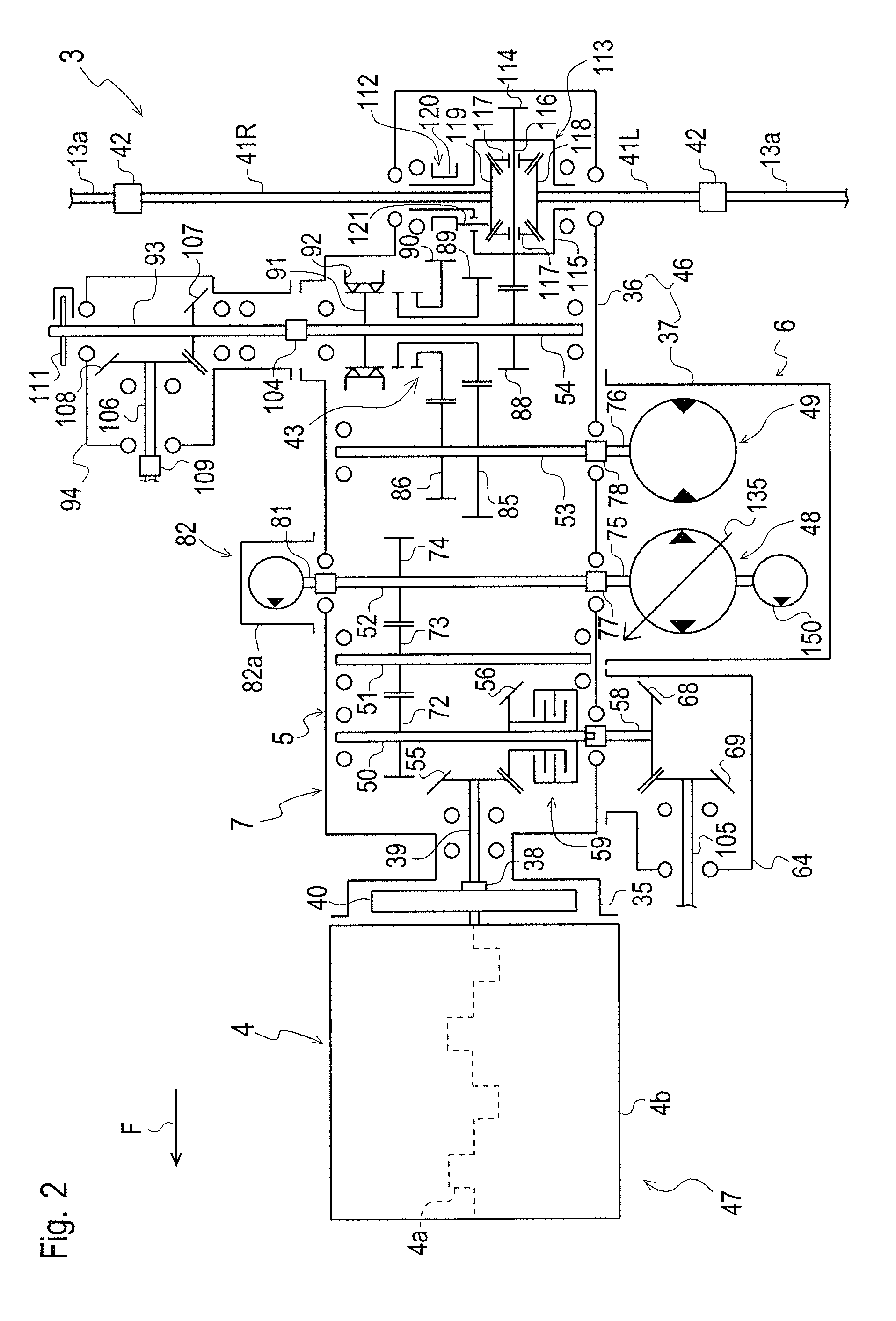 Transaxle and working vehicle equipped with the transaxle