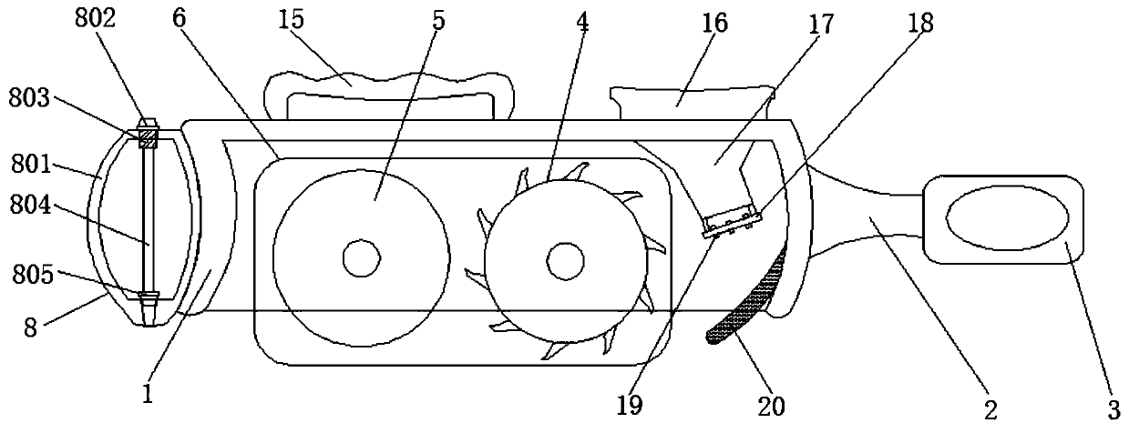 A cleaning device for stickers on car glass processed in multiple steps