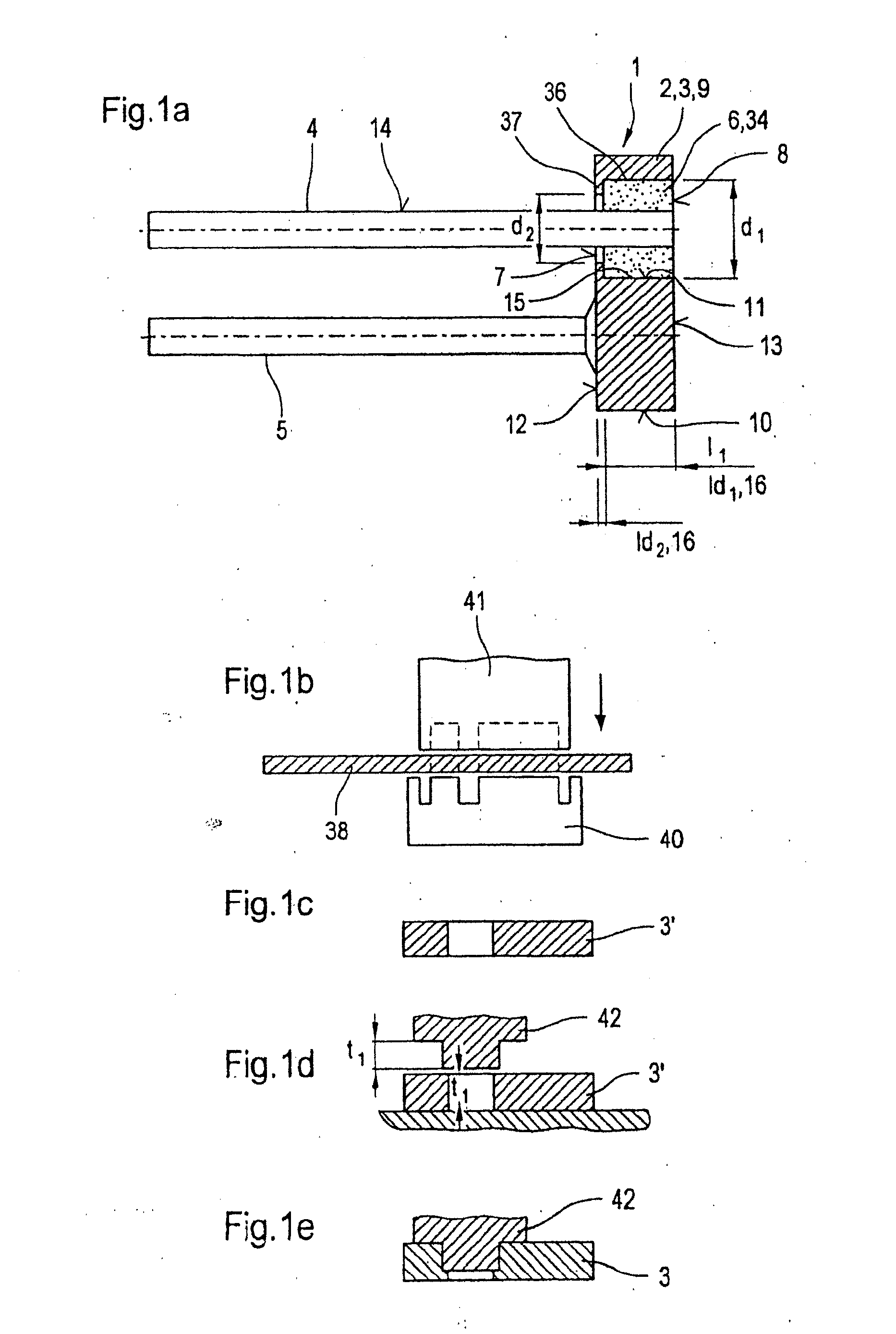 Metal fixing material bushing and method for producing a base plate of a metal fixing material bushing