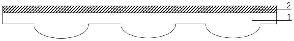 Composite light conversion layer substrate for micro-led array device and preparation method thereof