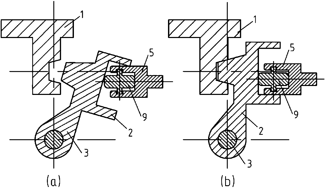 Hook type connecting and unlocking device