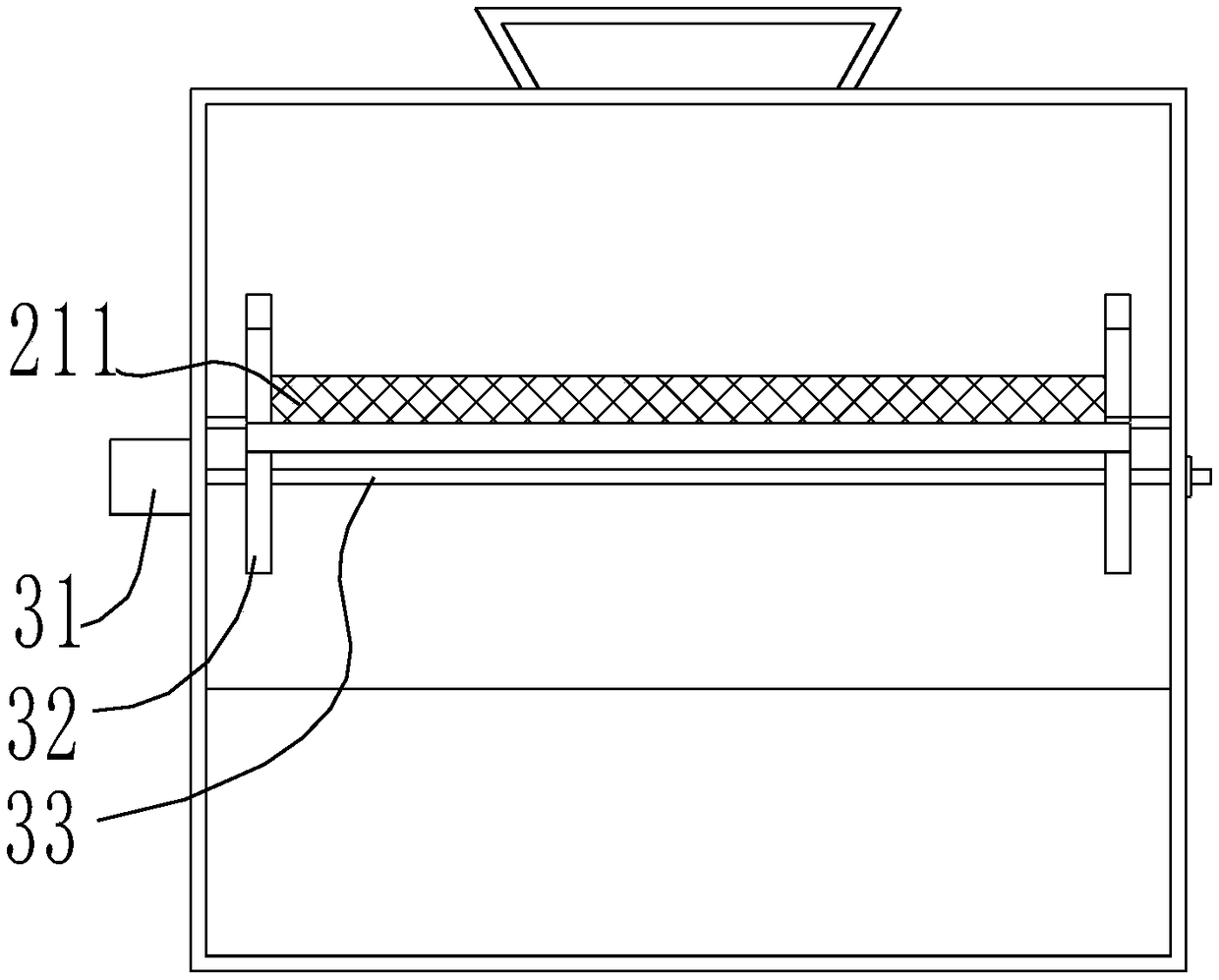 Vibrating screen with eccentric screen mesh