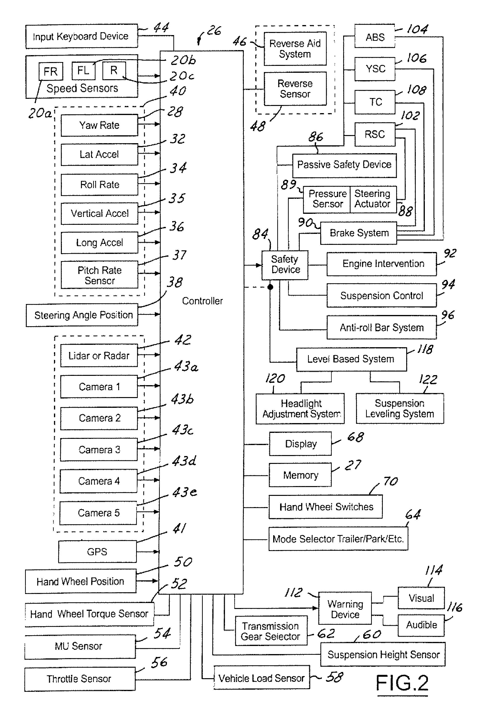 Method and apparatus for determining a reference vehicle velocity and a rear wheel speed in a vehicle having three speed sensors