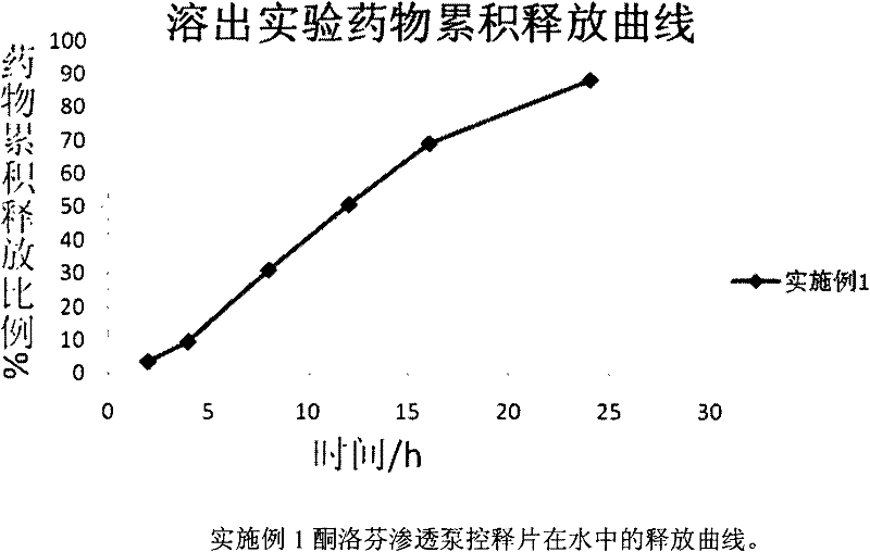 Ketoprofen osmotic pump type controlled release preparation and preparation method thereof