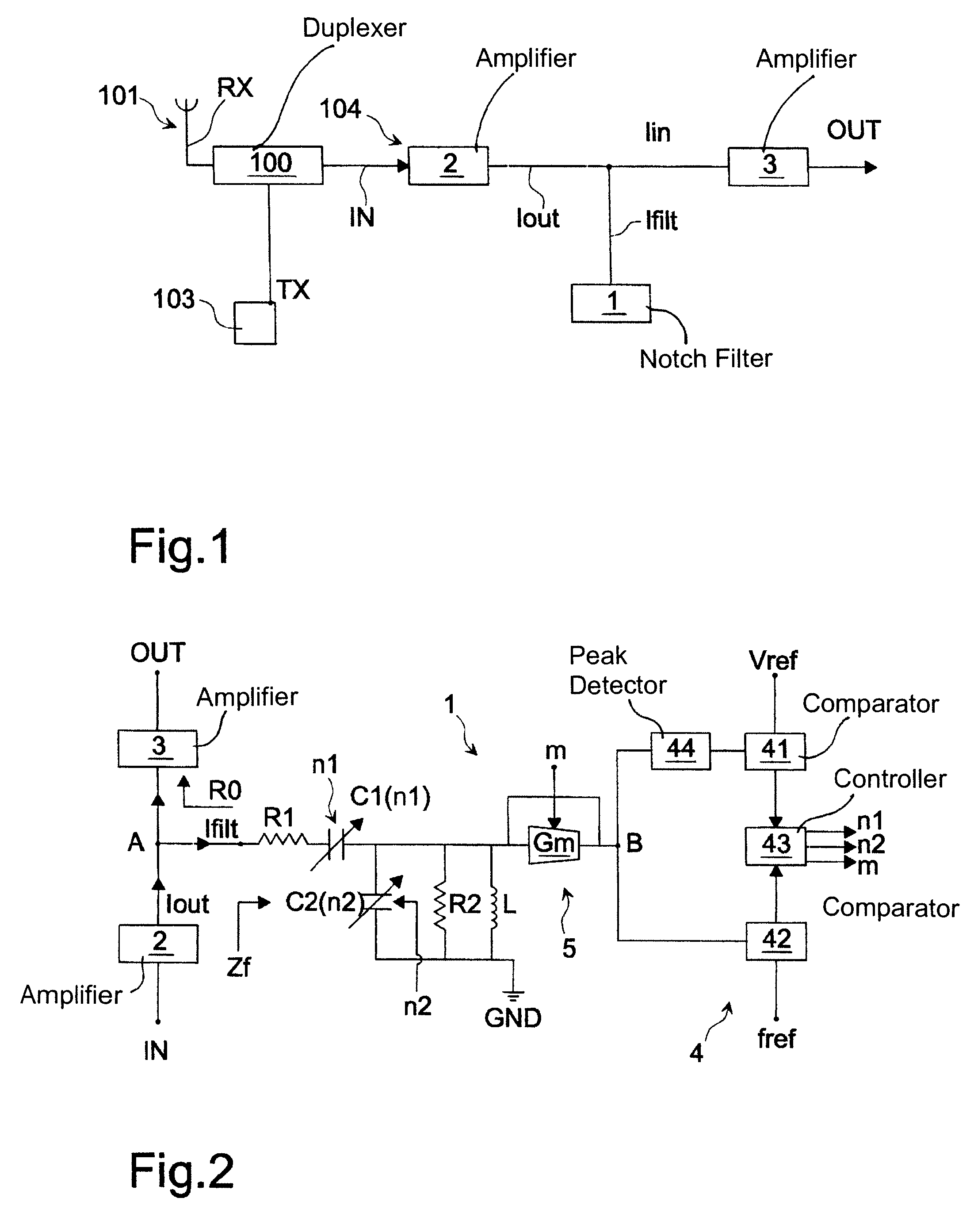 Notch filter and apparatus for receiving and transmitting radio-frequency signals incorporating same