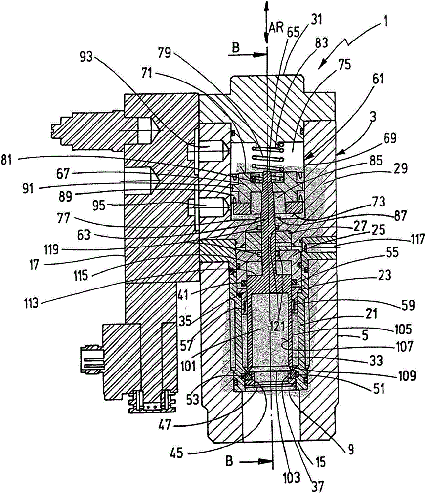 Valve device for controlling media flows of any type