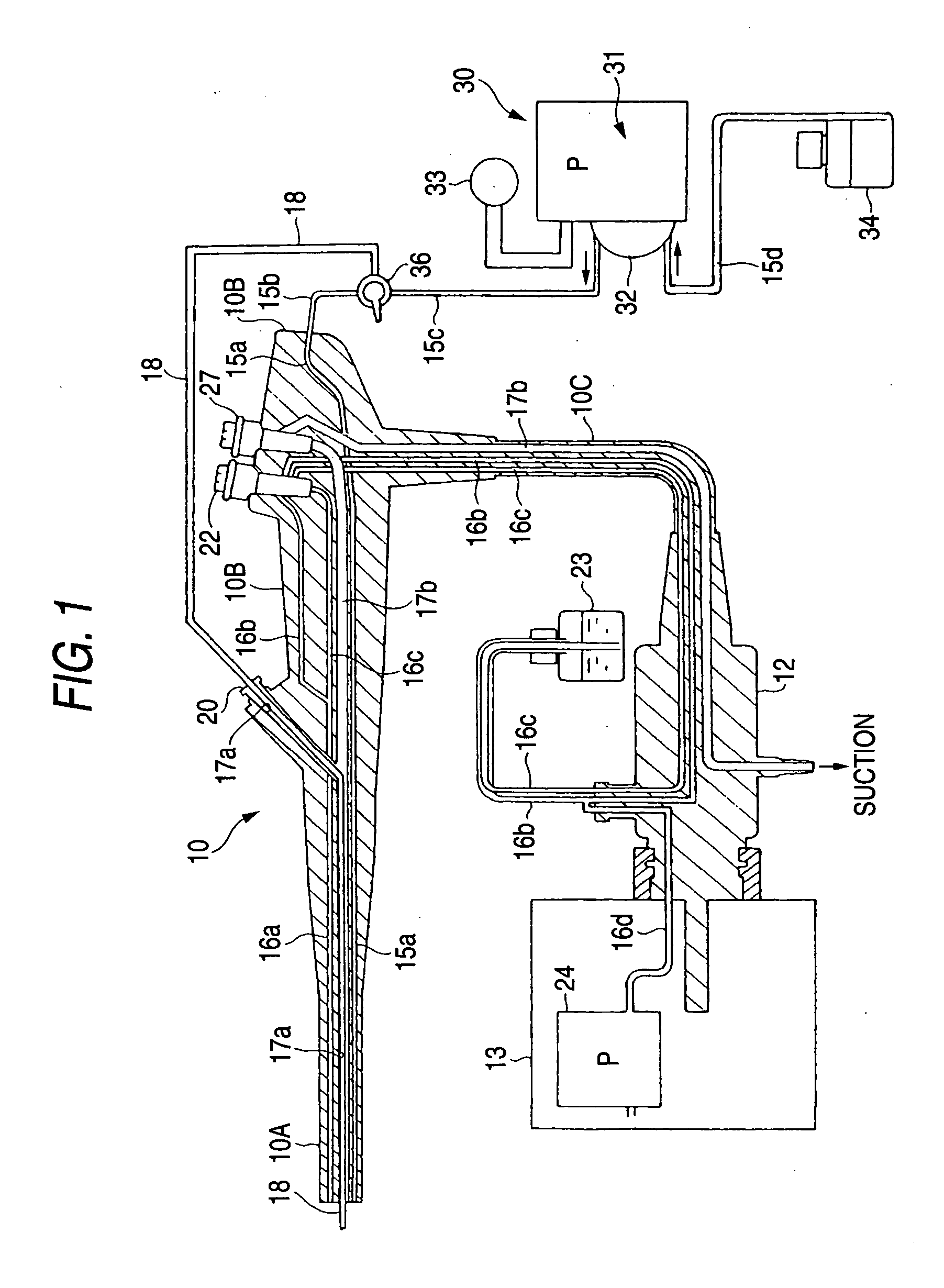 Water feeding device for endoscope