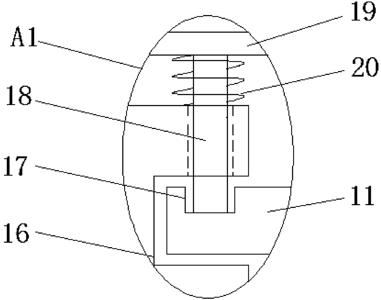 A shock test chamber for vibration test