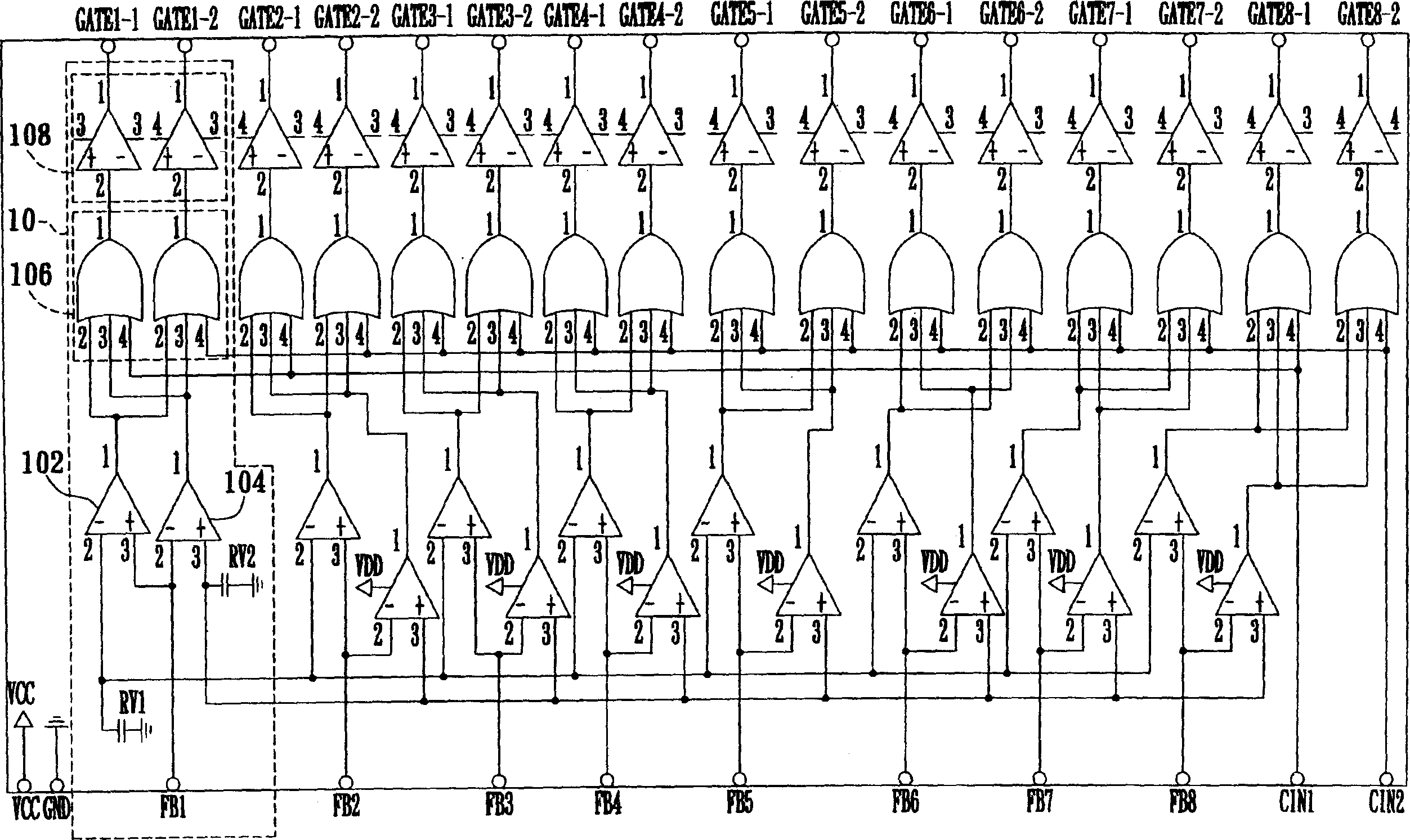 Multi lamp tube control circuit