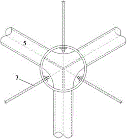 The joints and installation construction methods of cable-supported pentagram and hexagonal grid single-layer reticulated shells