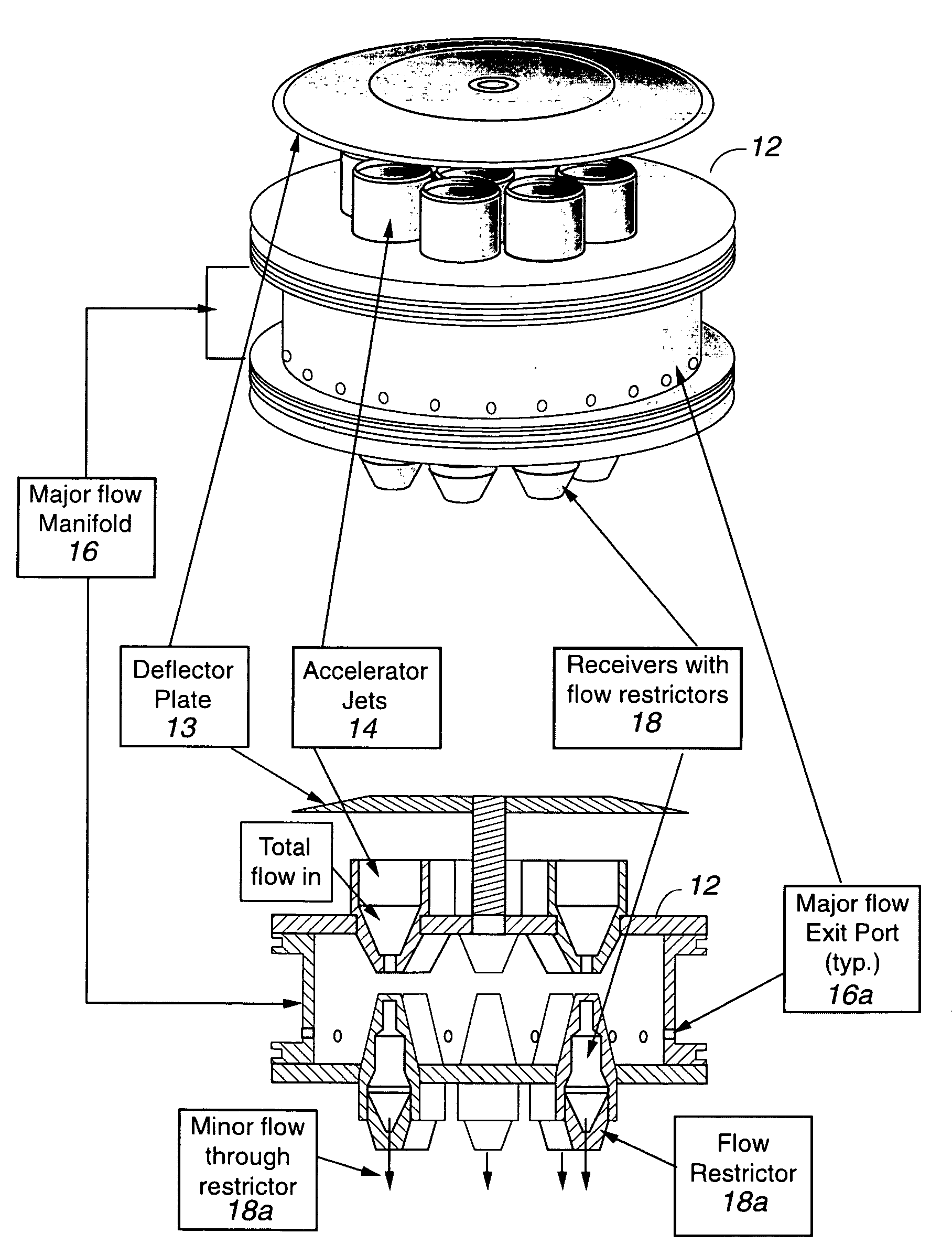 Environmental continuous air monitor inlet with combined preseparator and virtual impactor