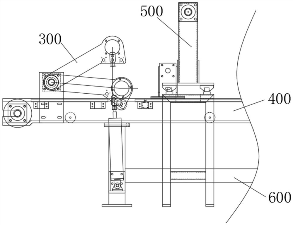 Radial tire material coiling and conveying device