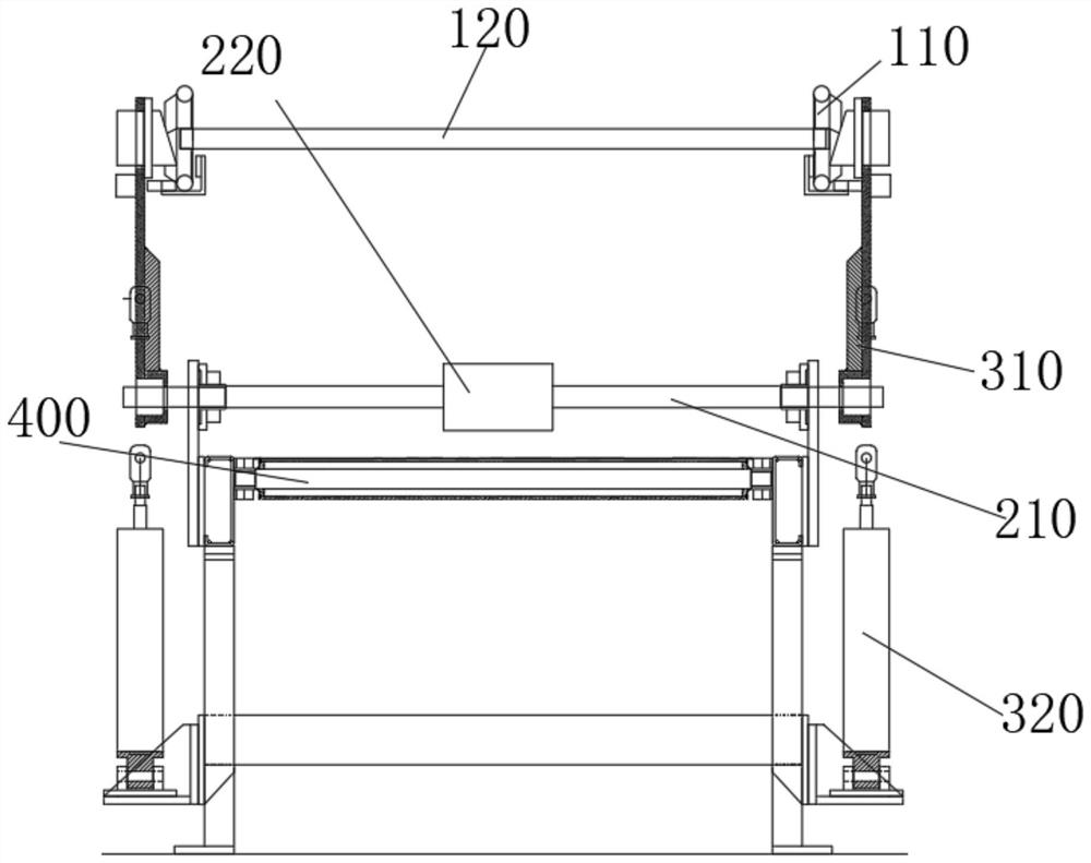 Radial tire material coiling and conveying device