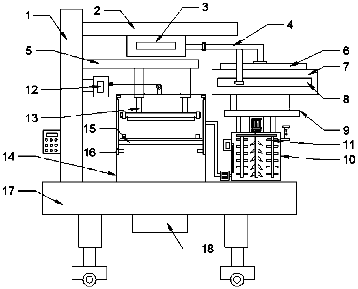 Cleaning and drying device for woollen sweater processing