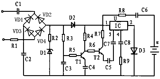 A storage battery charging circuit with charging protection