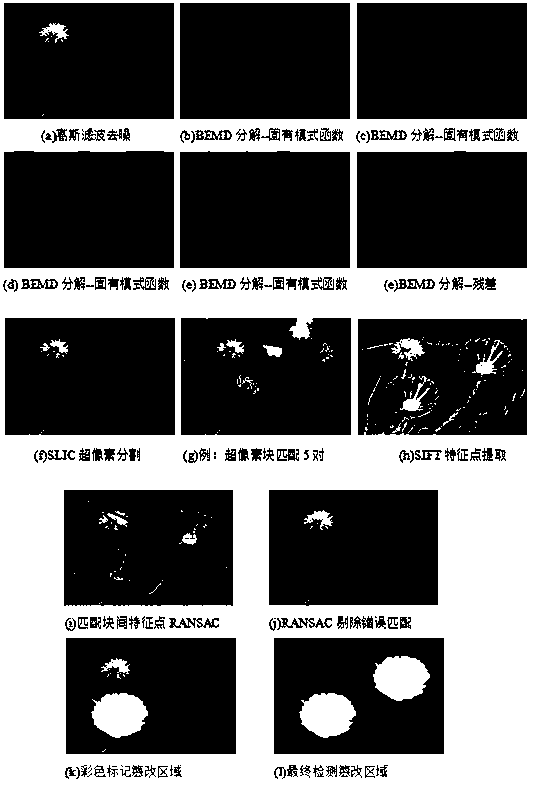 Homologous local copy detection method based on superpixel multi-feature matching