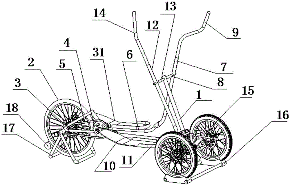 Body building bicycle capable of being ridden indoors or outdoors