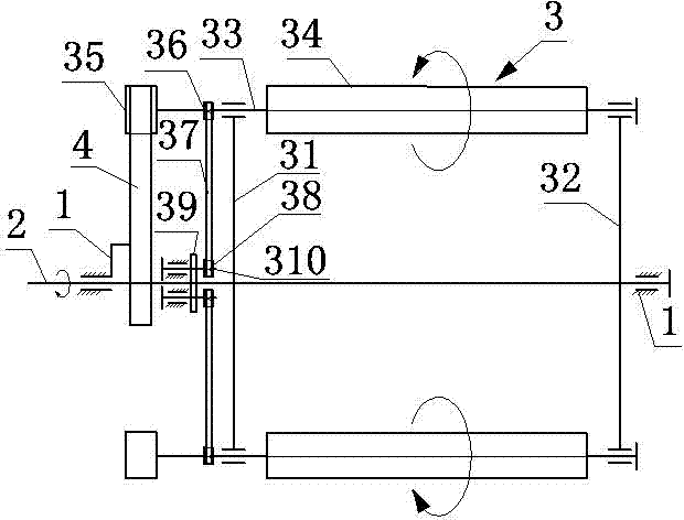 Mechanical transmission roller wing lift force generation device