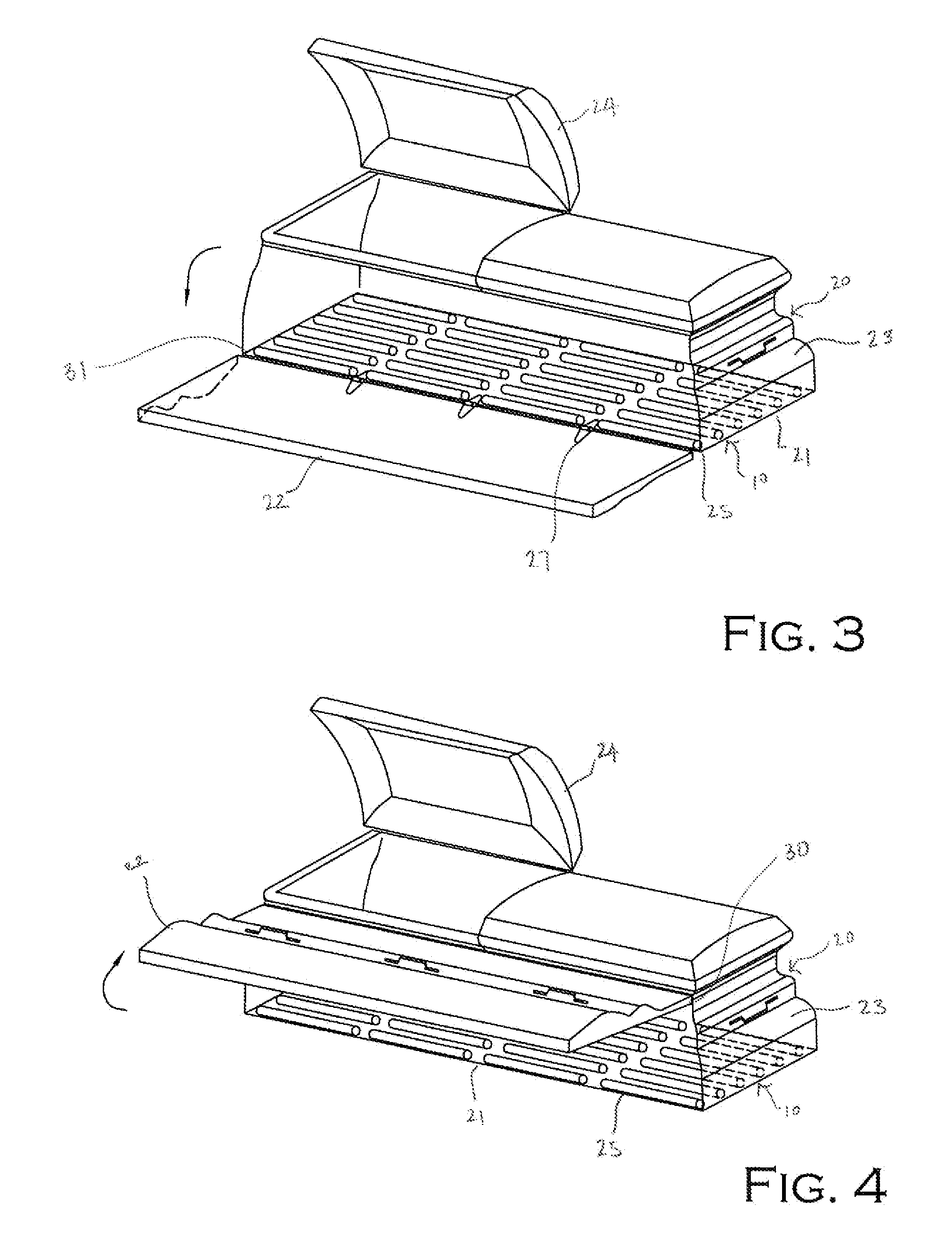 Casket Having Exchangeable Inner Shell And Associated Methods