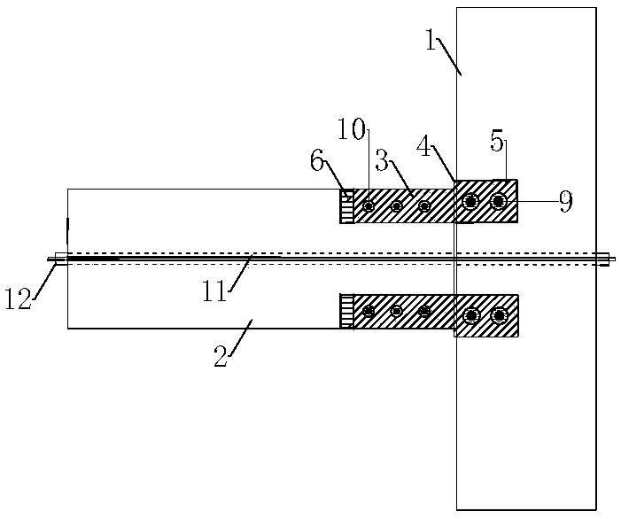 Self-centered prefabricated concrete beam-column joint device with top and bottom provided with friction energy dissipation devices