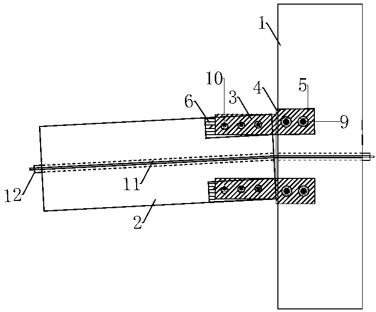 Self-centered prefabricated concrete beam-column joint device with top and bottom provided with friction energy dissipation devices