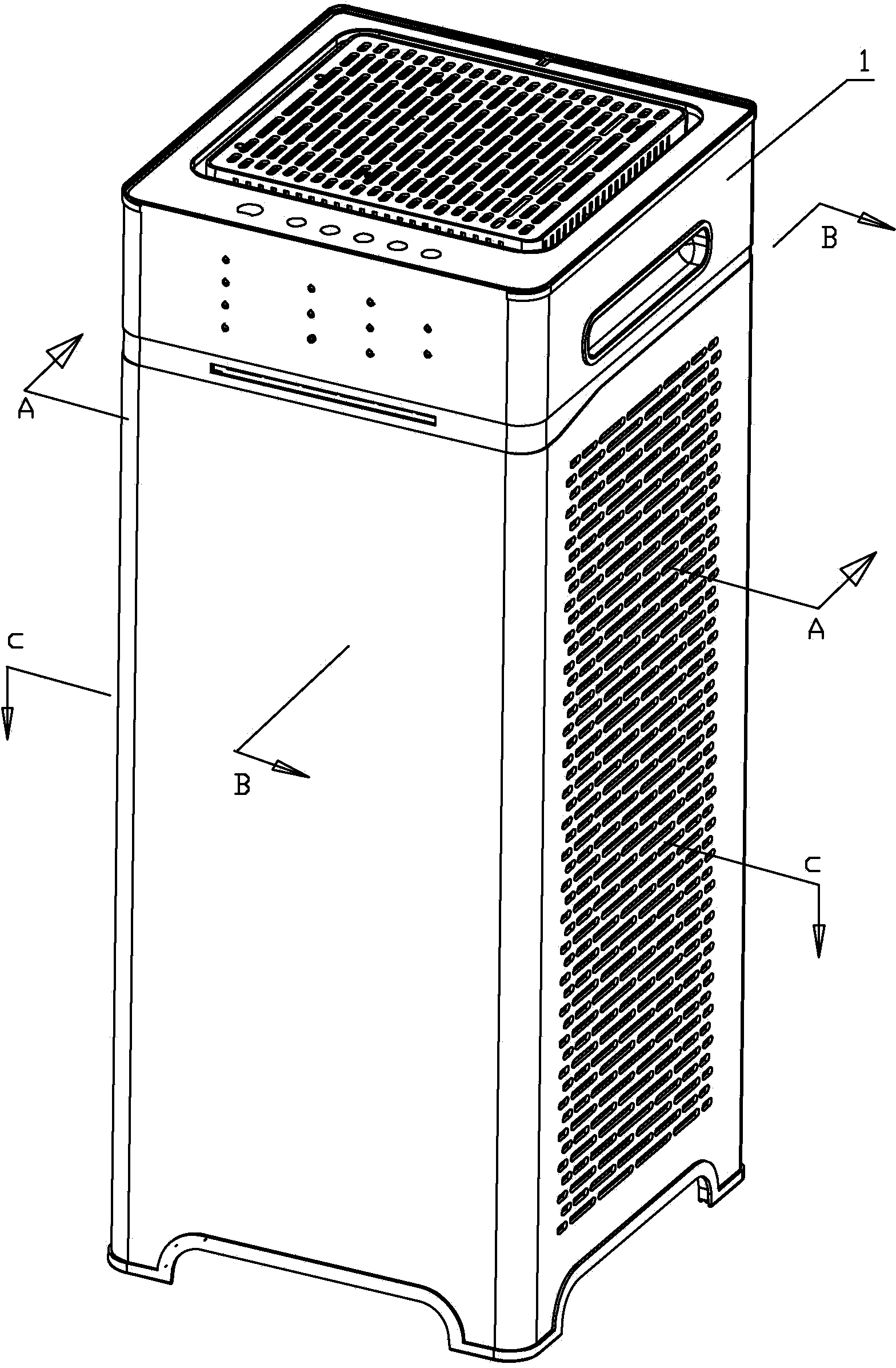 Bidirectional air intake tower type air purifier structure