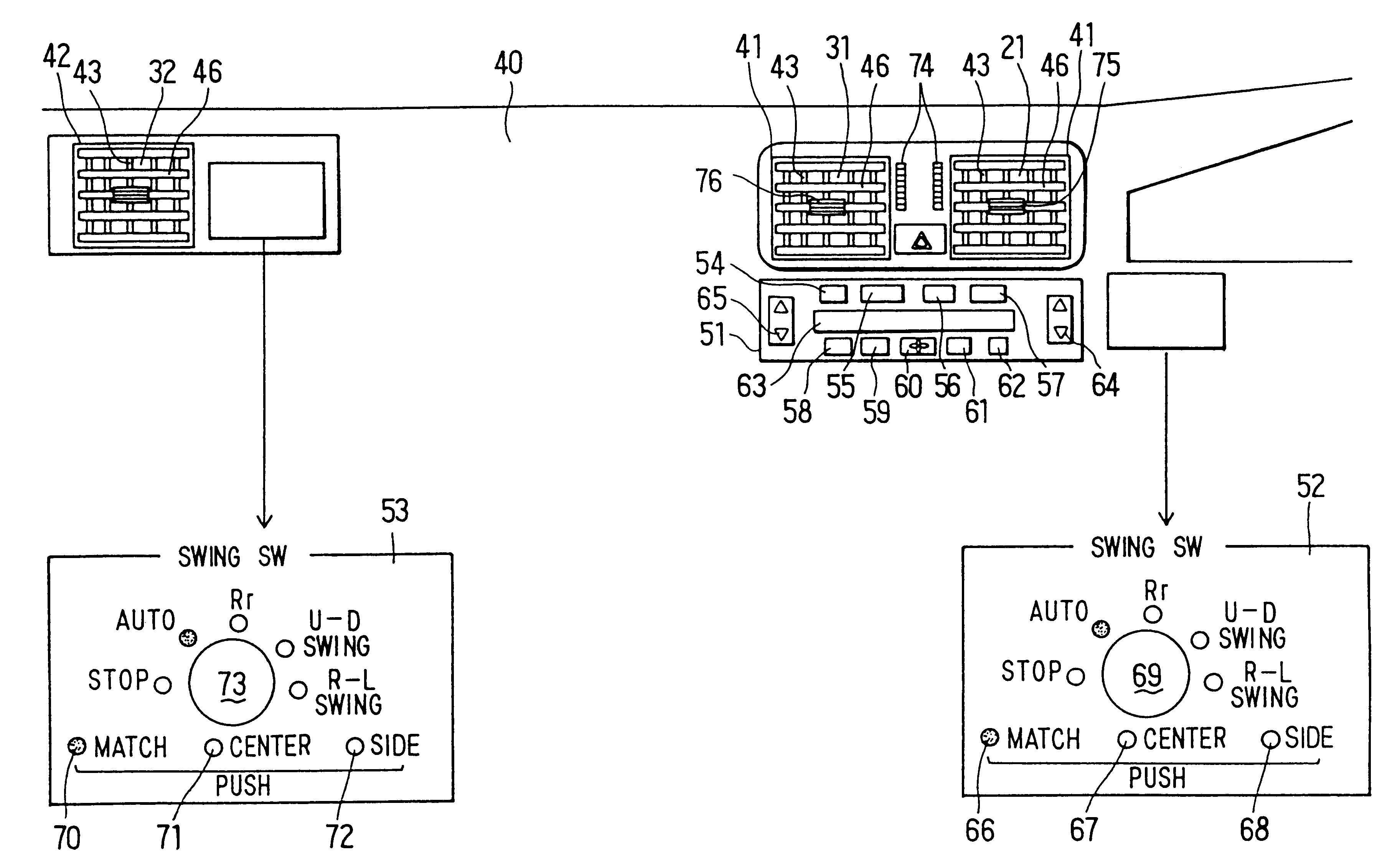 Vehicle air conditioner with louver operation control